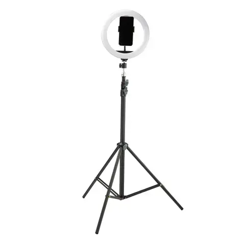 10-Inch Ring Light with 2.1M Tripod Stand, Dimmable LED, 3 Color Modes for Live Streaming, TikTok, Makeup, YouTube, Photography, Podcasts, Salon, and Studio Lighting