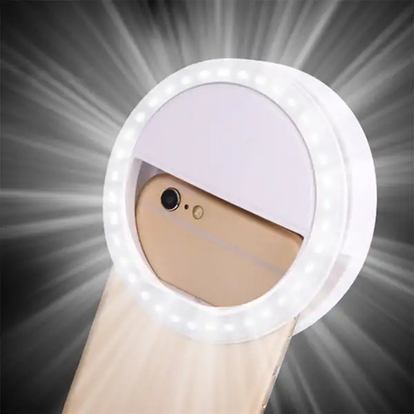 Universal Selfie LED Ring Flash Light Mobile Phone 36 LED Adjustable Clip-On Lamp for Bright Photos and Video Recording Anywhere Anytime