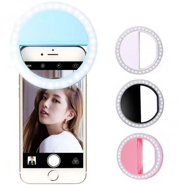 Universal Selfie LED Ring Flash Light Mobile Phone 36 LED Adjustable Clip-On Lamp for Bright Photos and Video Recording Anywhere Anytime