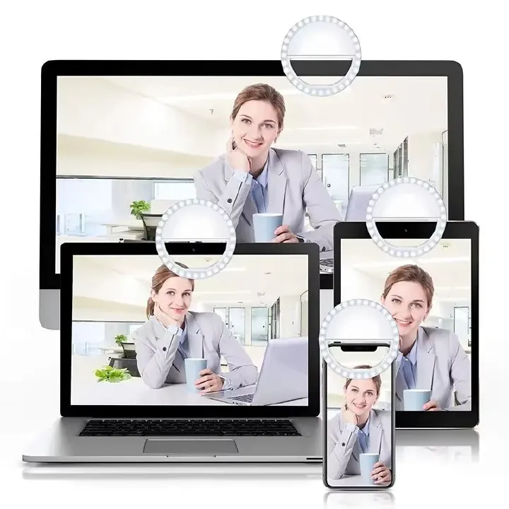 Universal Selfie Clip-On LED Ring Light for iPhone, Samsung, POCO Phones – Bright USB Rechargeable Photo & Video Lamp for Perfect Selfies and Videos