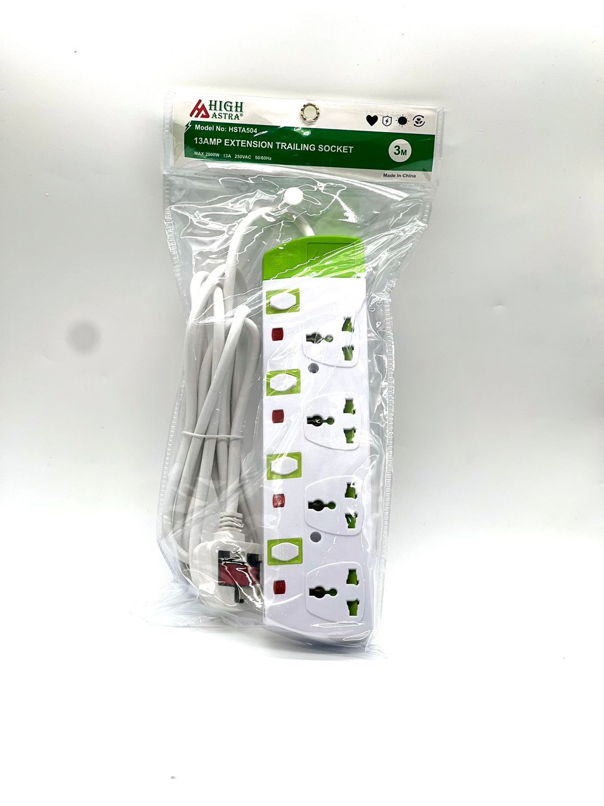 4-Way Socket Power Extension Cable