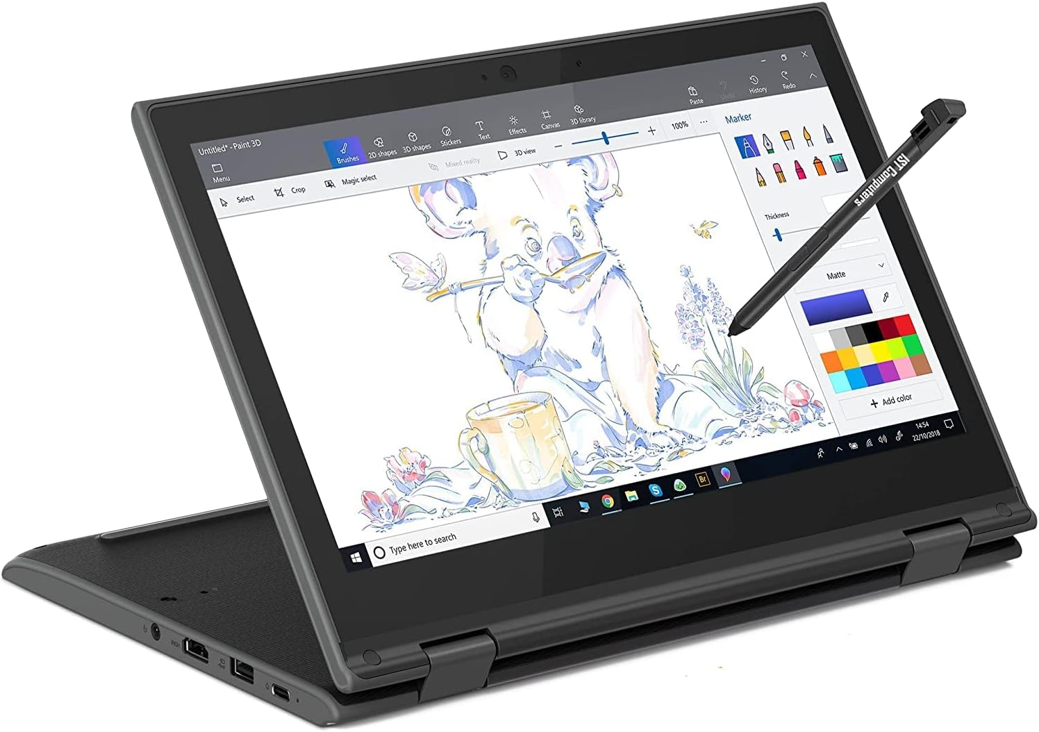 ( With Sylus Pen + 2cameras ) Touchscreen 2 IN 1 Laptop Refurbished Lenovo Thinkpad 300E X360 Intel Celeron 8GB Ram 128GB SSD 12.6''inch Refurbished Laptop Computer Notebook