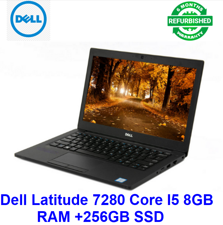 Refurbished Dell Latitude E7280 Intel Core i7 8th Generation 8GB RAM 256GB SSD Storage 14 Inches HD Display Refurbished Laptops Notebook Computers