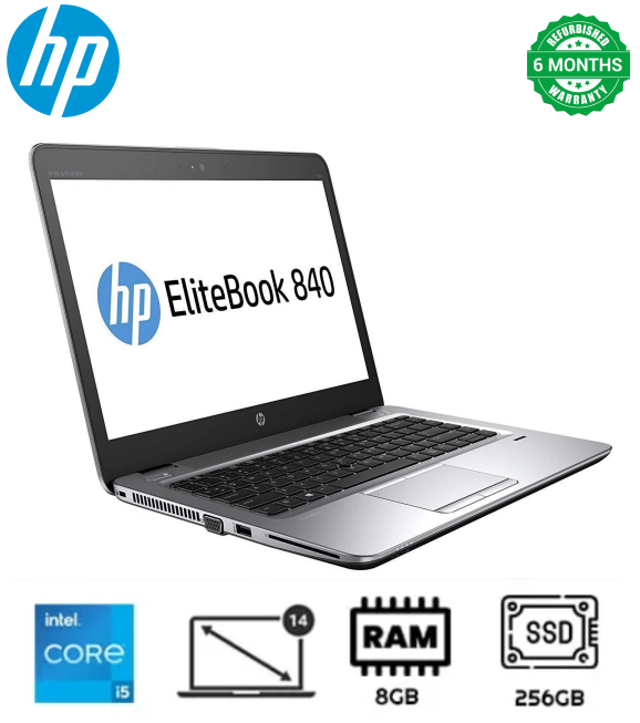 [Core i5+8gb+256gb+14''] Refurbished Hp Elitebook 840 G3 Laptop Intel Core i5 6th Gen 8GB 256GB SSD 14" Backlit Keyboard Notebook Hp Laptop Refurbished Laptops