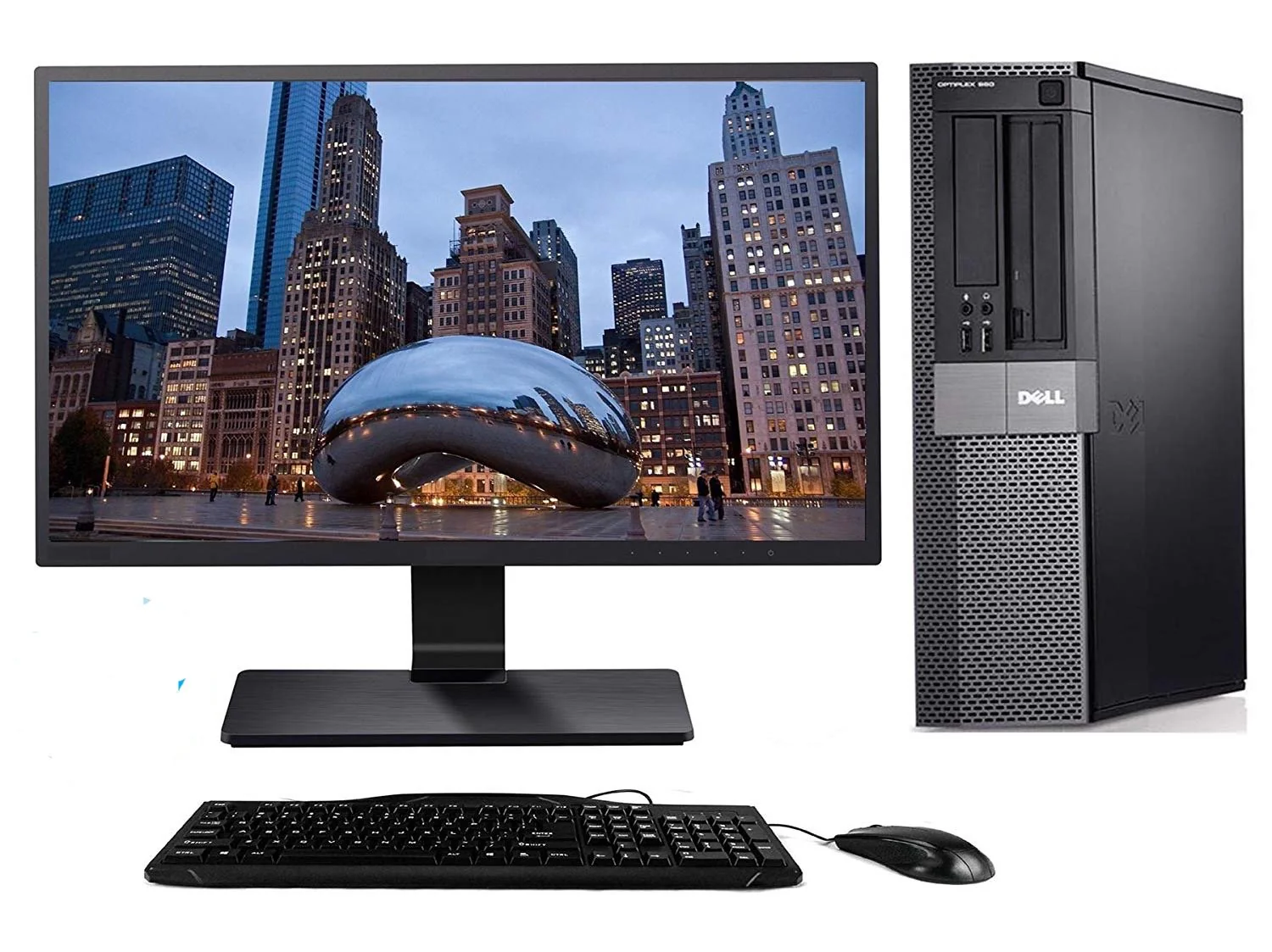 { Full set 23'' dell monitor + MOUSE & KEYBOARD } Refurbished Dell Optiplex 990 Intel Core i5 8GB RAM 500GB HDD Windows 10 Pro Desktop Tower