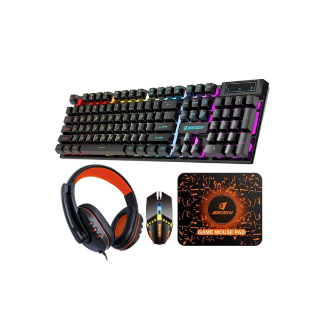 VICTORY (CT4-01) 4 in1 Luminous Gaming keyboard, Gaming mouse,Gaming Headphones and Mouse Pad set Combos Mechanical feel e-sports gaming mouse keyboard set Combo