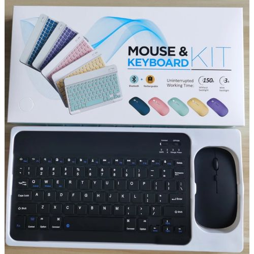 Bluetooth Keyboard and Mouse Combo,Ultra Slim Rechargeable Portable Wireless Keyboard Mouse Set Compact for Android Windows Tablet Cell Phone iPhone iPad Computer Desktop PC Laptop Rechargeable Mouse