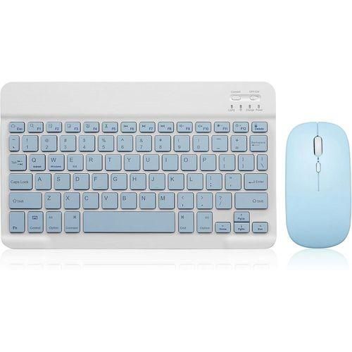 Bluetooth Keyboard and Mouse Combo,Ultra Slim Rechargeable Portable Wireless Keyboard Mouse Set Compact for Android Windows Tablet Cell Phone iPhone iPad Computer Desktop PC Laptop Rechargeable Mouse