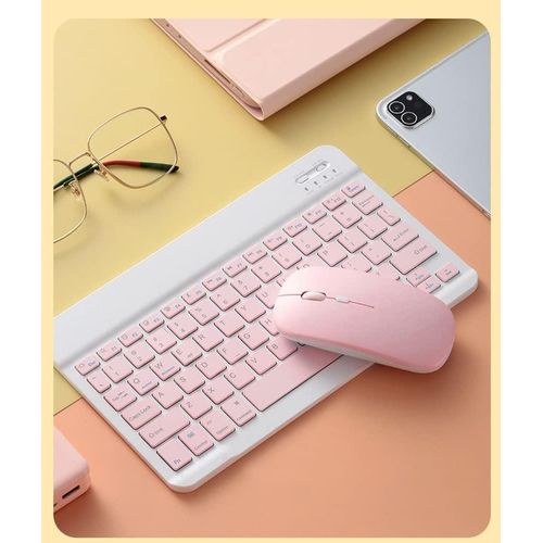 Bluetooth Keyboard and Mouse Combo,Ultra Slim Rechargeable Portable Wireless Keyboard Mouse Set Compact for Android Windows Tablet Cell Phone iPhone iPad Computer Desktop PC Laptop Rechargeable Mouse