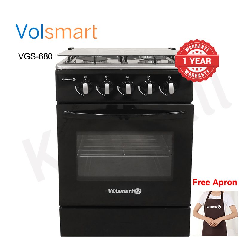 Volsmart 4 Burners VGS-680 Free Standing Gas Cooker Cooking Range with 80L Oven 4 Gas Cooker + Gas Oven