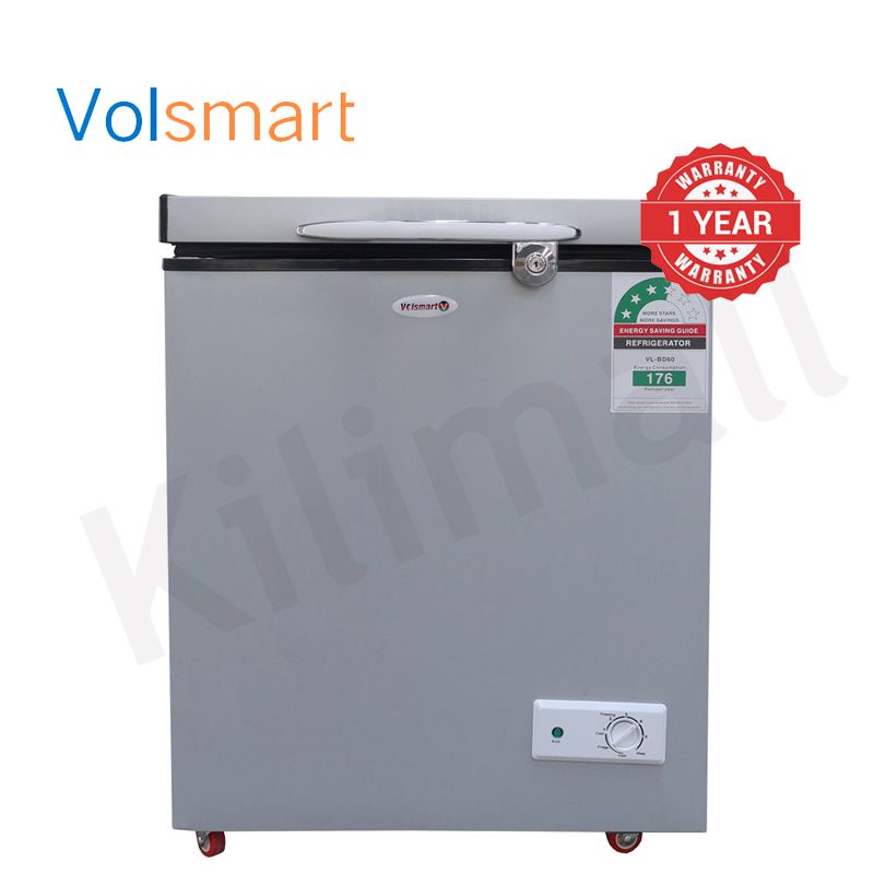 Volsmart 60L Vertical Chest Freezer VL-BD60 Single Flip Drain Freezer Energy-saving Freezer Fast Cooling Refrigerator Silver,60L