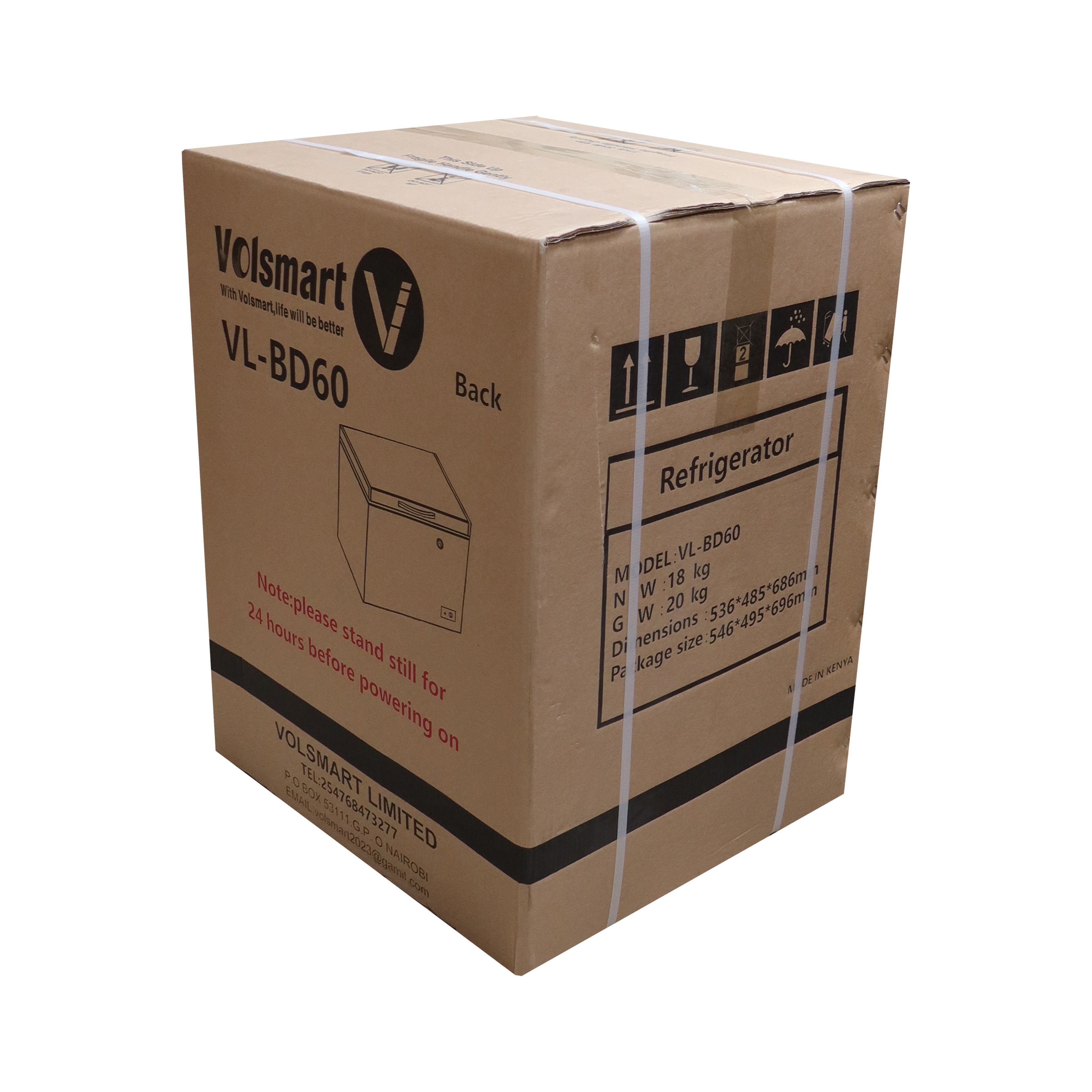 Volsmart 60L Vertical Chest Freezer VL-BD60 Single Flip Drain Freezer Energy-saving Freezer Fast Cooling Refrigerator