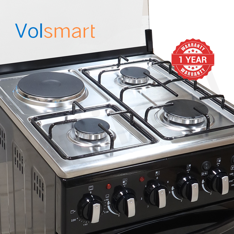 Volsmart 4 Burners VGS-581 Free Standing Gas Cooker Cooking Range with 60L Oven 3 Gas + 1 Electric