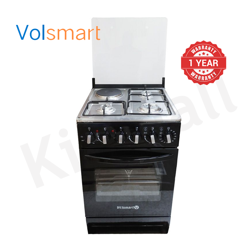 Volsmart 4 Burners VGS-681 Free Standing Gas Cooker Cooking Range with 80L Oven 3 Gas + 1 Electric