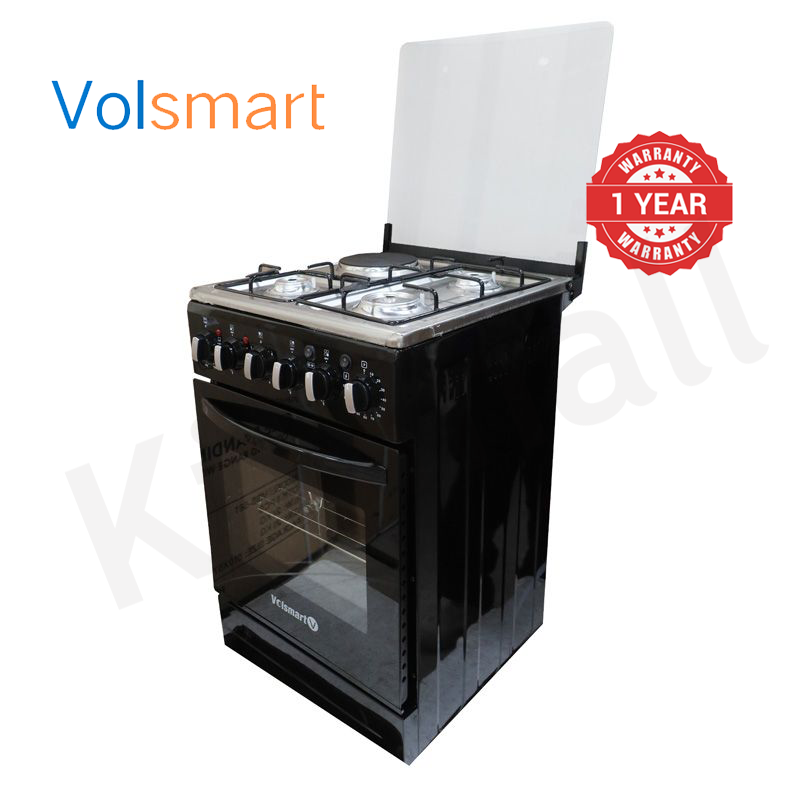 Volsmart 4 Burners VGS-681 Free Standing Gas Cooker Cooking Range with 80L Oven 3 Gas + 1 Electric