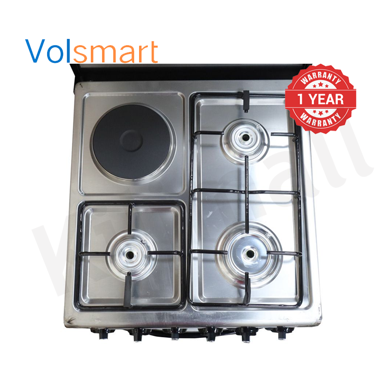 Volsmart 4 Burners VGS-681 Free Standing Gas Cooker Cooking Range with 80L Oven 3 Gas + 1 Electric