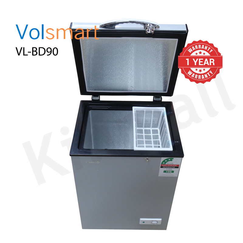 Volsmart 90L Vertical Chest Freezer VL-BD90 Single Flip Drain Freezer Energy-saving Freezer Fast Cooling Refrigerator