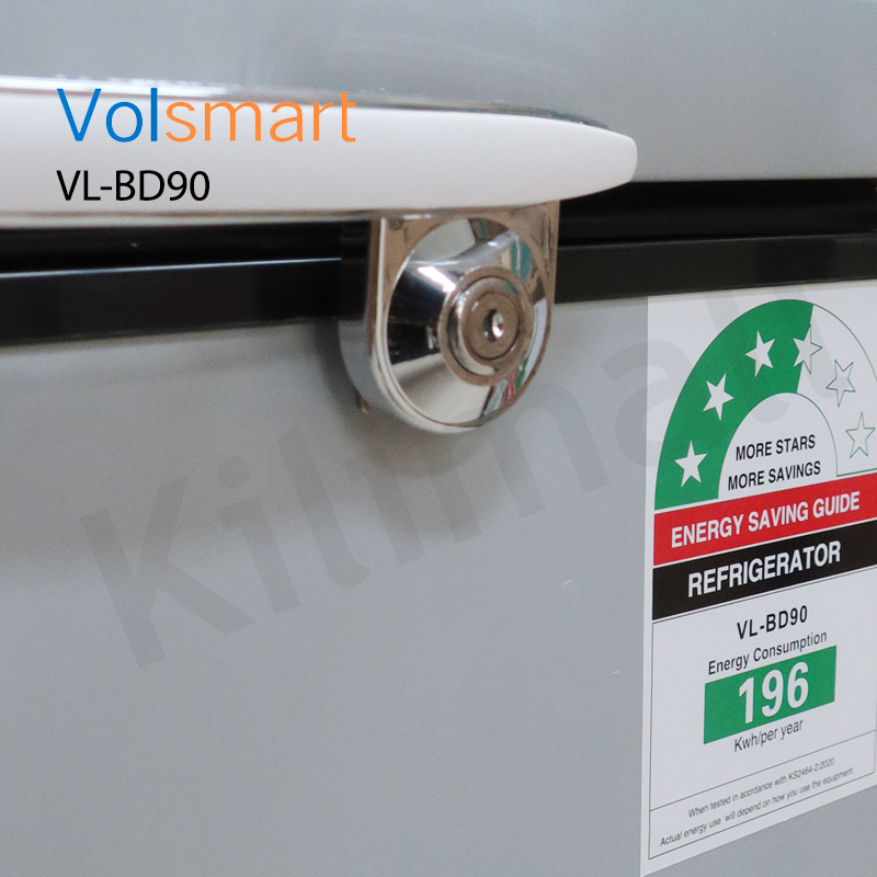 Volsmart 90L Vertical Chest Freezer VL-BD90 Single Flip Drain Freezer Energy-saving Freezer Fast Cooling Refrigerator