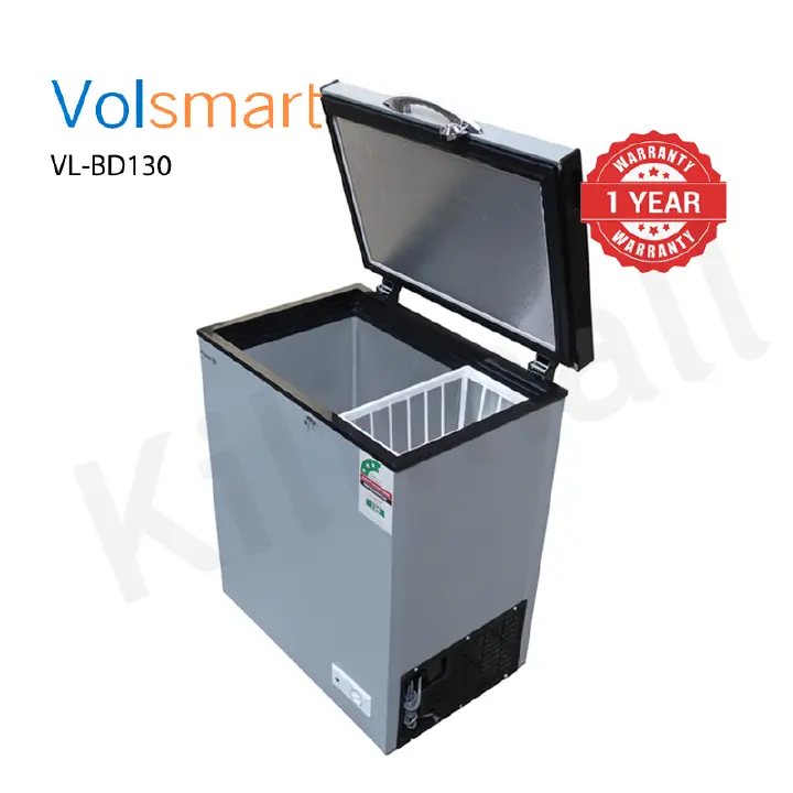 Volsmart 130L Vertical Chest Freezer VL-BD130 Single Flip Drain Freezer Energy-saving Freezer Fast Cooling Refrigerator