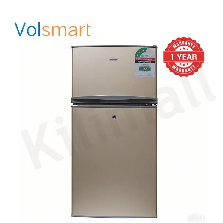 【Last Anniversary Deal】Volsmart 108L Double Doors VL-BCD108 Fridge Freezer Energy Saving Refrigerator with Lock and Keys