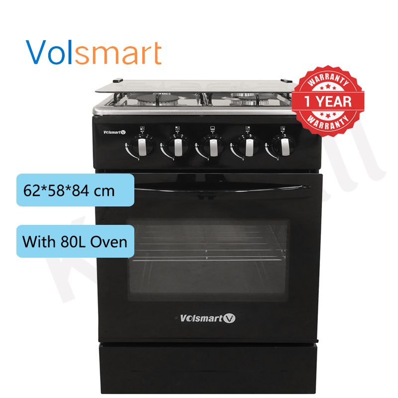 Volsmart 4 Burners VGS-680 Free Standing Gas Cooker Cooking Range with 80L Oven 4 Gas Cooker + Gas Oven