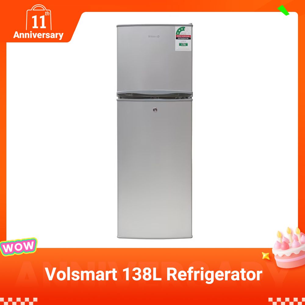 Volsmart 138L Fridge Freezer VL-BCD138 Energy Saving Double Doors Refrigerator