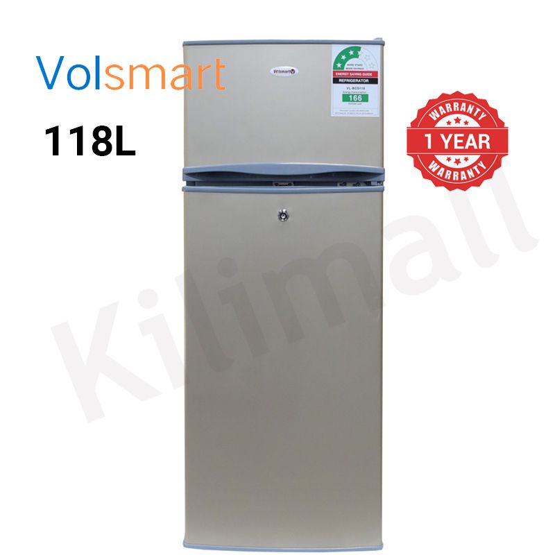 Volsmart 118L Fridge Freezer VL-BCD118 Energy Saving Double Doors Refrigerator