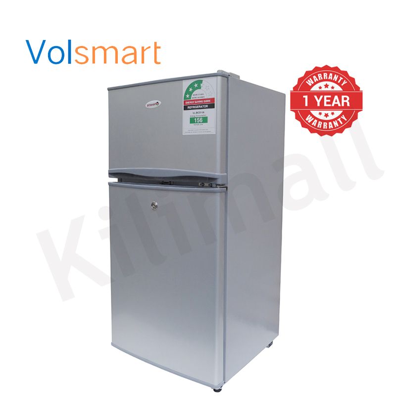 Volsmart 108L Double Doors VL-BCD108 Fridge Freezer Energy Saving Refrigerator with Lock and Keys