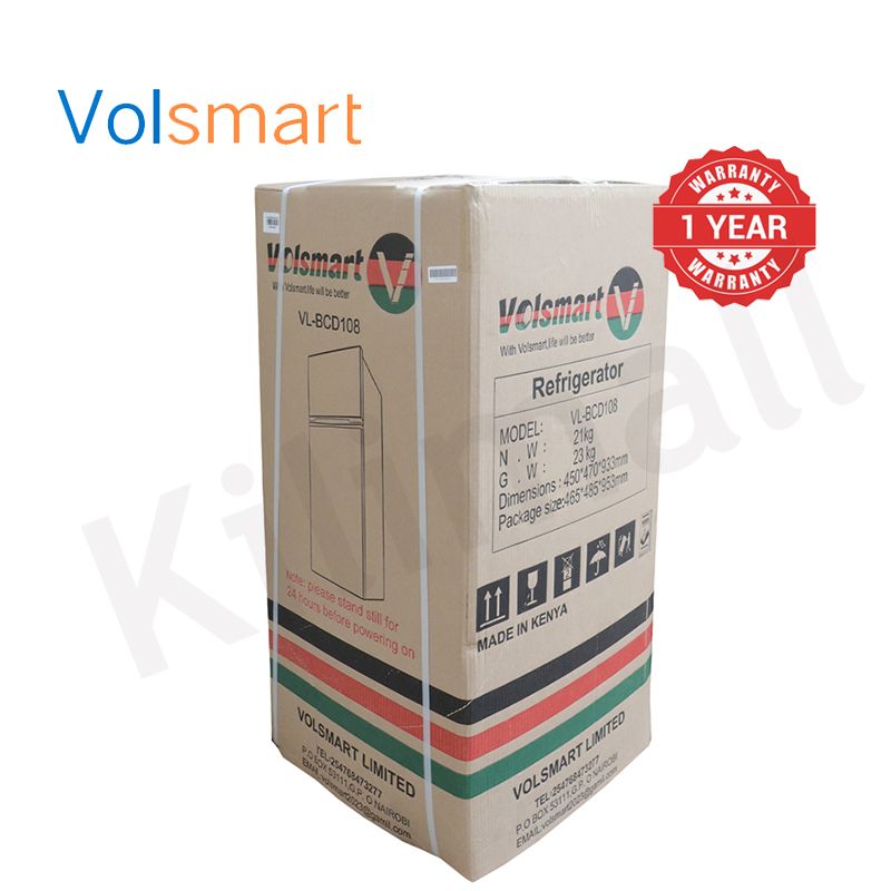 Volsmart 108L Double Doors VL-BCD108 Fridge Freezer Energy Saving Refrigerator with Lock and Keys