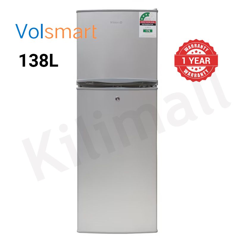 Volsmart 138L Fridge Freezer VL-BCD138 Energy Saving Double Doors Refrigerator