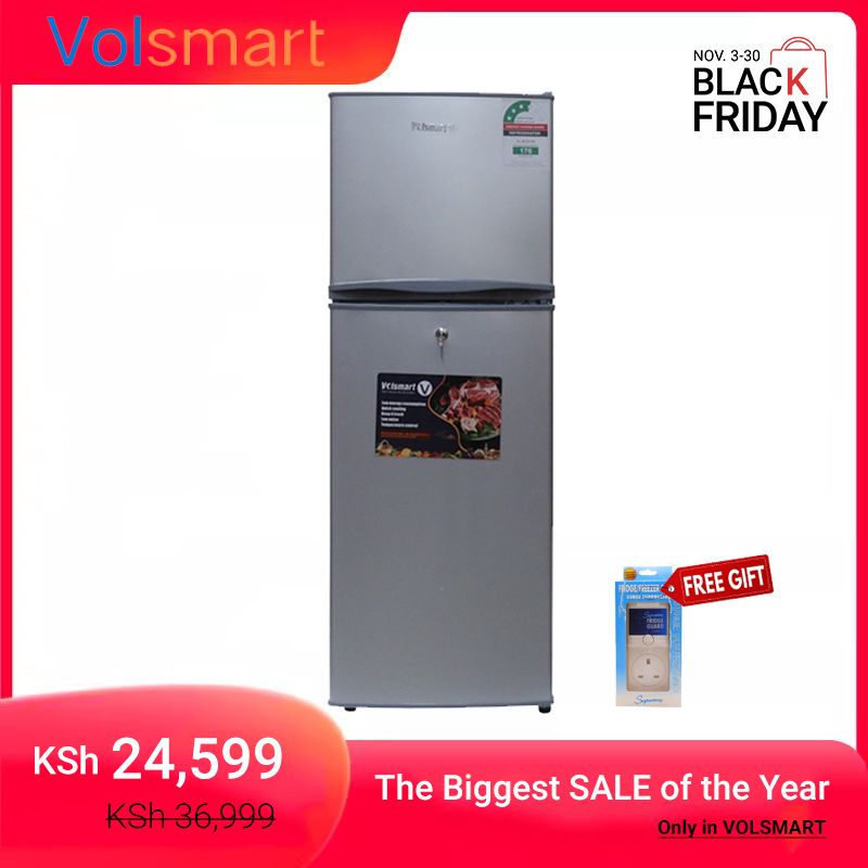 Volsmart 138L Fridge Freezer VL-BCD138 Energy Saving Double Doors Refrigerator