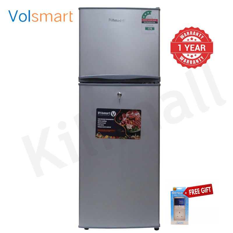 Volsmart 138L Fridge Freezer VL-BCD138 Energy Saving Double Doors Refrigerator