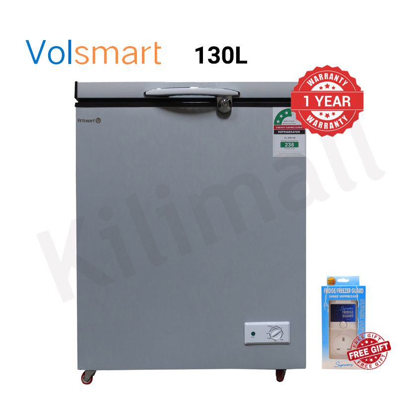 Volsmart 130L Vertical Chest Freezer VL-BD130 Single Flip Drain Freezer Energy-saving Freezer Fast Cooling Refrigerator