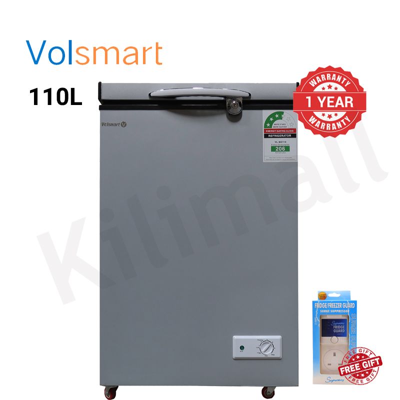 Volsmart 110L Vertical Chest Freezer VL-BD110 Single Flip Drain Freezer Energy-saving Freezer Fast Cooling Refrigerator