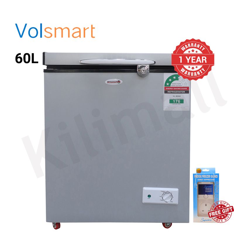 Volsmart 60L Vertical Chest Freezer VL-BD60 Single Flip Drain Freezer Energy-saving Freezer Fast Cooling Refrigerator