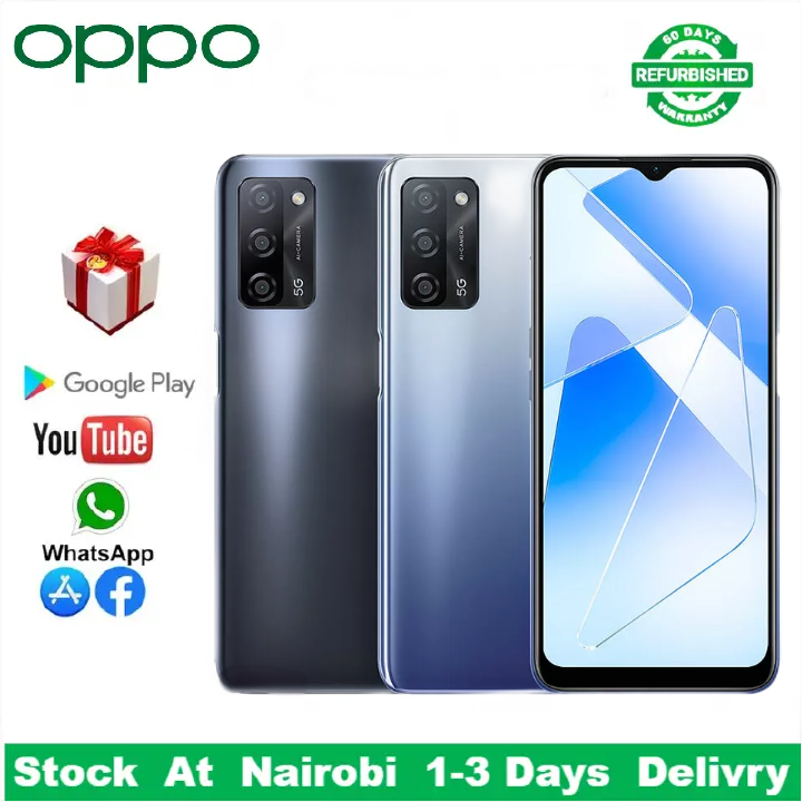 Refurbished OPPO A55 A53s Smart Phone 128GB 6.5" with Fingerprint unlock phone Dual SIM 4G phone Refurbished Phone SmartPhones Mobile Phones 128GB phone 5G Phone oppp phone