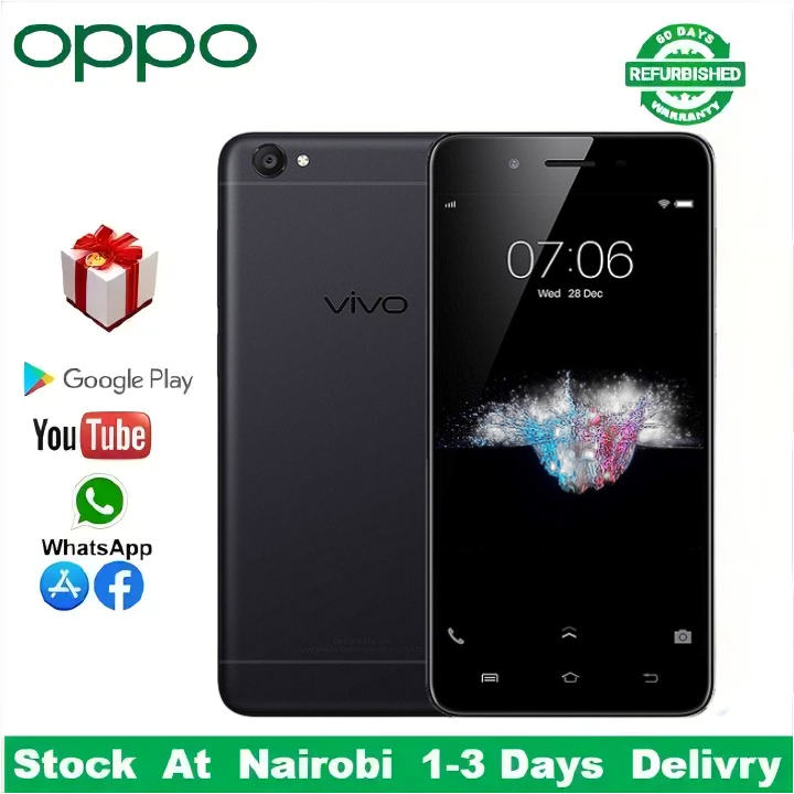 Refurbished VIVO Y55 smartphone 2GB+16GB 5.2 inch dual SIM 4G unlock phone 13MP+5MP refurbished phone 2730mAh mobilephone 16GB phone VIVO phones