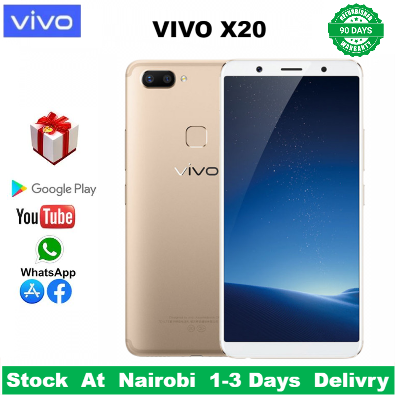 Refurbished VIVO X20 Smartphones 64GB+4GB 6.01inch AMOLED display 12MP+12MP rear dual camera 3250mAh fingerprint unlock Dual SIM Smartphones