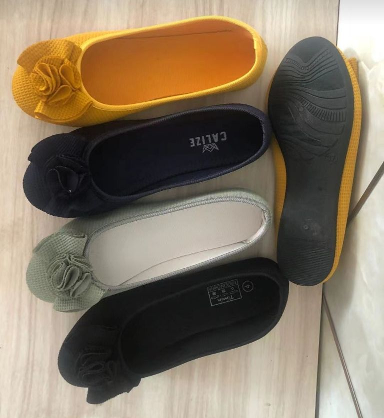 Ladies canvas flat dolly shoes