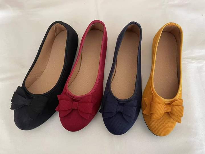 Ladies canvas flat dolly shoes