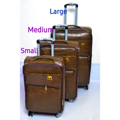 Fashion 4 Wheels PU Leather Traveling Suitcase