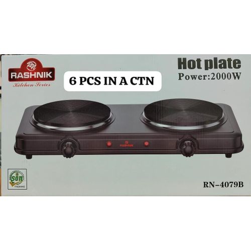 CLEARANCE OFFER Rashnik Double Hot Plate Electric Cooker – Dual Burner Portable Electric Stove for Fast Cooking