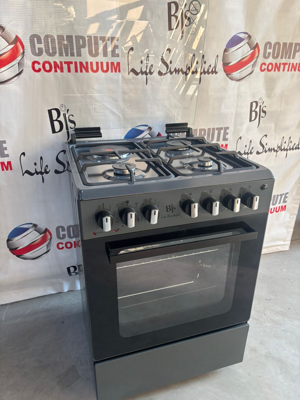 CLEARANCE OFFER BJS Cooker, Elite 60x60 3+1 Electric/Gas Cooker ,Turbo Fan, CAST pan support - Oven 60L Capacity