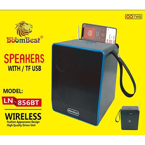 BoomBest LN-856BT Bluetooth Speaker - Powerful Sound, Long Lasting Battery, Wireless Portable Speaker with FM Radio, USB & TF Card Support, Hands-Free Calling