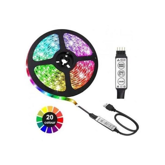 5 Meter Premium Snake Light For Christmas Decoration 5M RGB Led Light Strip Kit With Remote Controller & Power Supply
