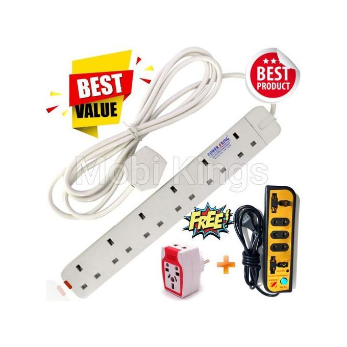 Power King Extension Power Cable 6 Way AND FREE Gifts