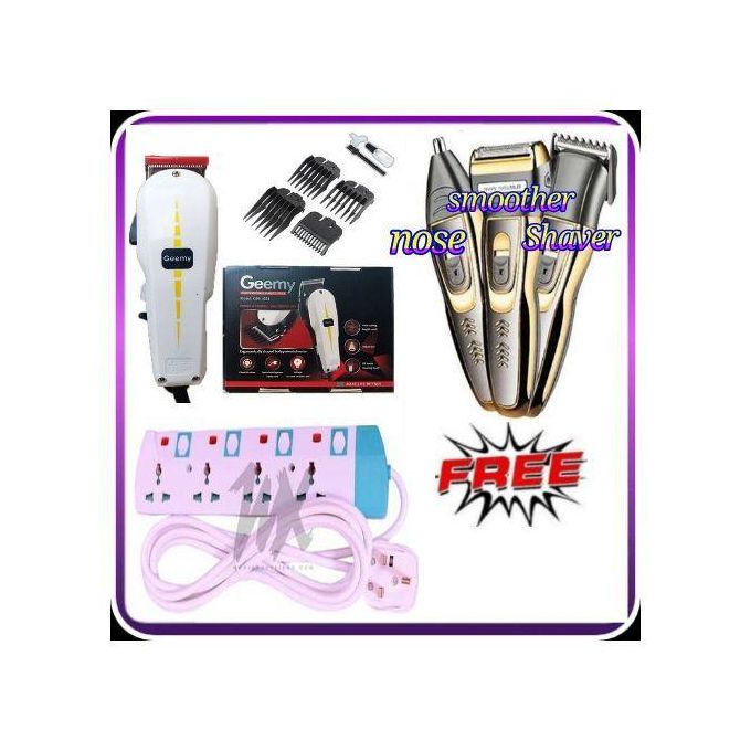 Geemy Professional Hair Clipper/Shaving Machine- Kinyozi + Free 4 Way , 3 In 1 Smoother