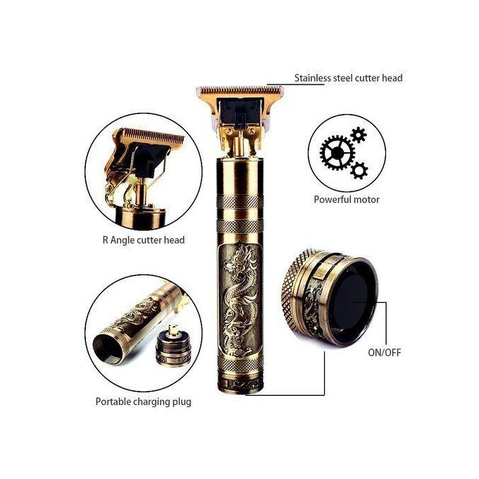Geemy Shaving Machine / Shaving Machine-Kinyozi & T9 Dragon Rechargeable Metal Hair Clipper Gold