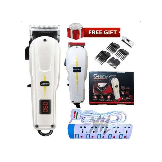 Geemy Rechargeable Cordless Shaving Machine With Indicator + Free Corded 5 Way Extension