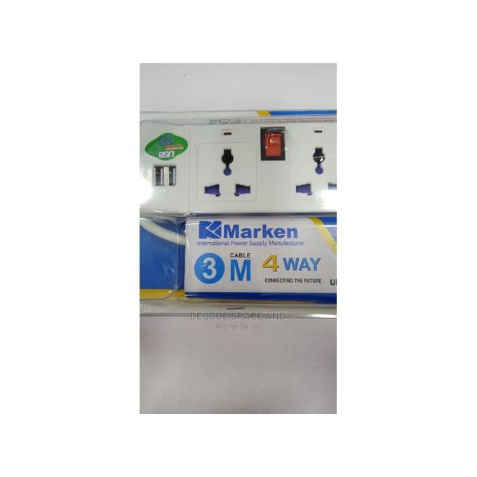 Marken 4way Extension With 3 USB Ports And Long Cable